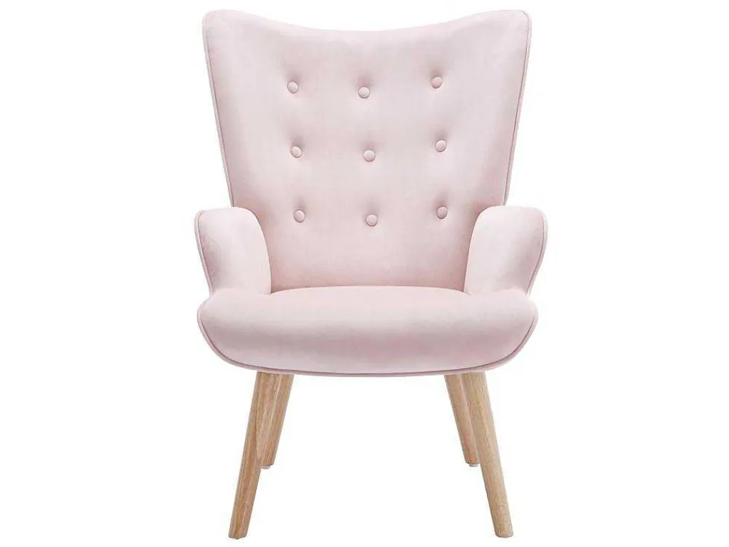 Fauteuil Van Roze Velours Vately-Vente-unique Discount