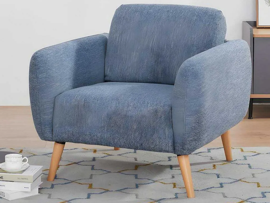 Fauteuil Van Stof Magelan - Lichtblauw-Vente-unique