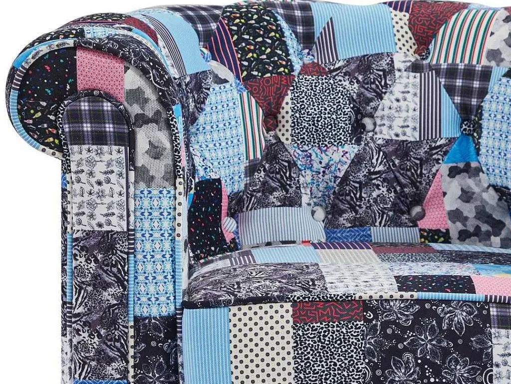 Fauteuil Van Stof Met Patchwork-Motief Chesterfield-Vente-unique Best