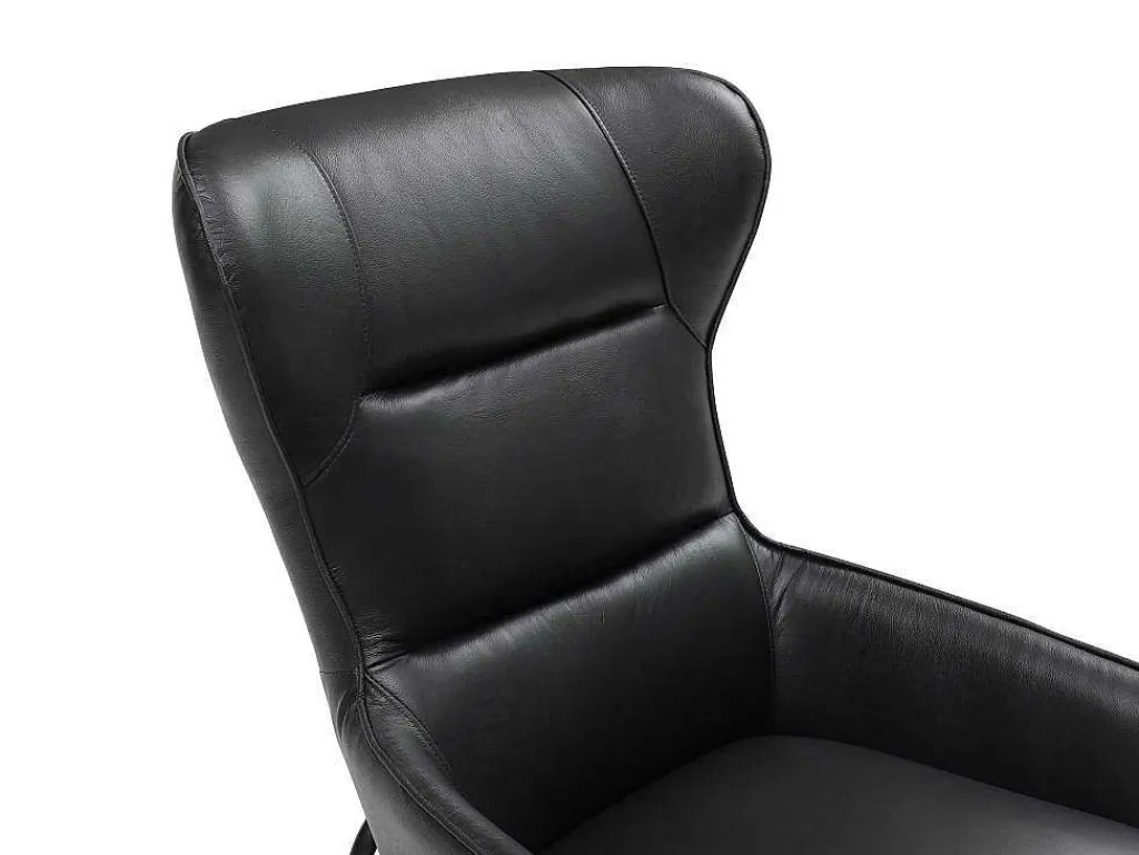 Fauteuil Van Zwart Buffelleder Dinnia-LINEA SOFA Online