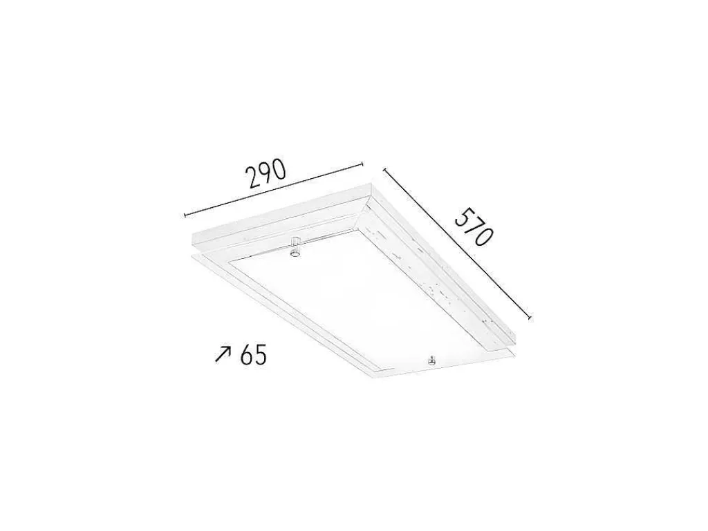 Finn Plafondlamp, Eik, Chroom, Wit, 57X29X6,5 Cm,-EPIKASA Clearance