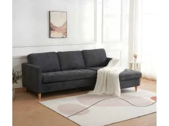 Firenze Bank Met Chaise Longue Donkergrijs.-Vente-unique