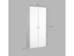 Flavia Kledingkast, Wit, 80X47X180 Cm,-EPIKASA New