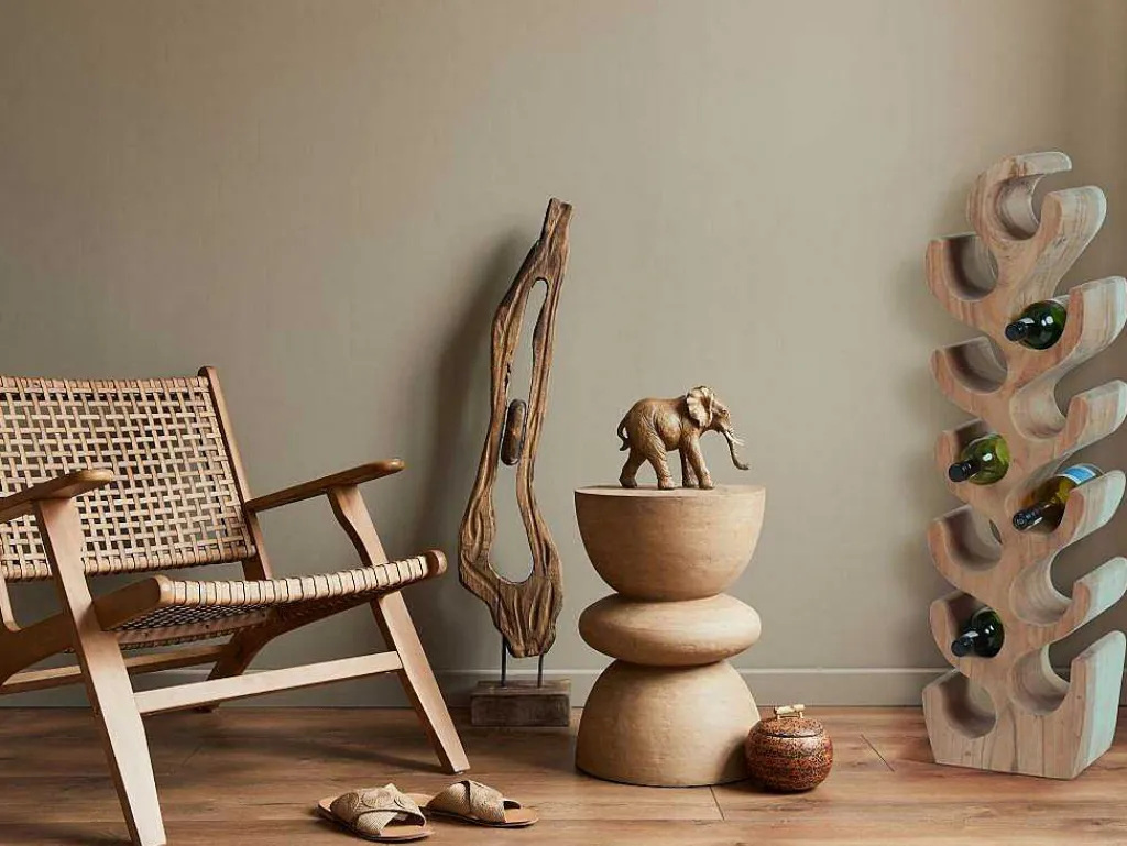 Flessenrek Van Suarhout - 12 Flessen - B28 X D19 X H100 Cm - Naturel - Guimaras-OZAIA Best