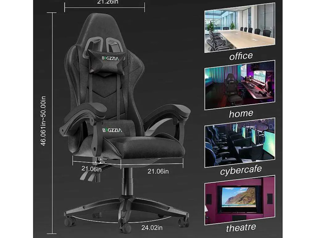 Gaming- En Bureaustoel Ergonomische Computerbureaustoel Met Hoofdsteun En Lumbale Ondersteuning-Vente-unique Discount