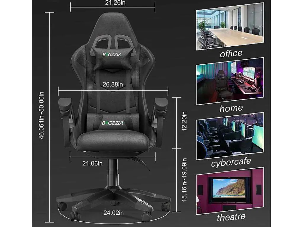 Gaming- En Bureaustoel Ergonomische Computerbureaustoel Met Hoofdsteun En Lumbale Ondersteuning-Vente-unique Discount