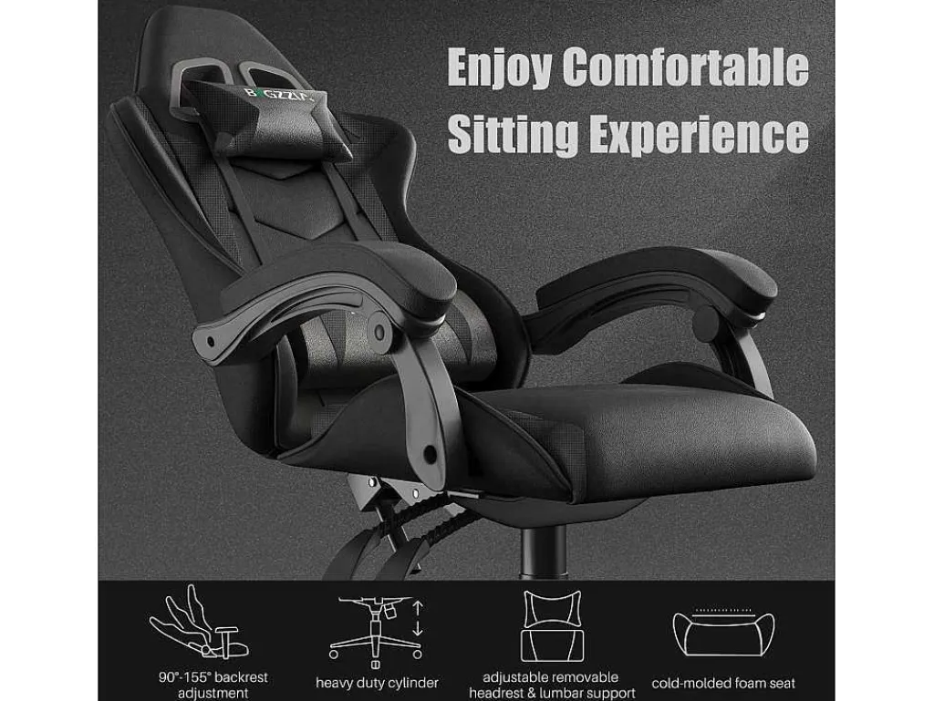 Gaming- En Bureaustoel Ergonomische Computerbureaustoel Met Hoofdsteun En Lumbale Ondersteuning-Vente-unique Discount