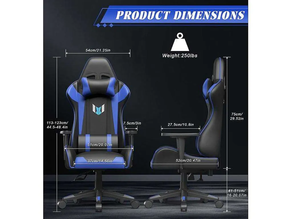 Gaming Stoel Gaming Met Lumbale Kussen En Hoofdsteun En Vaste Armleuning, Pu Leather Burea -Stoel-Vente-unique Online