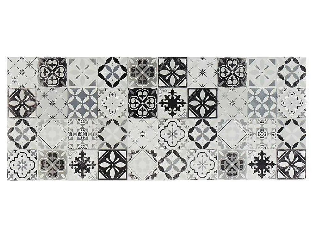 Gangtapijt Van Vinyl Met Vloertegeleffect Mosai - 66 X 160 Cm - Zwart En Wit-OZAIA Best