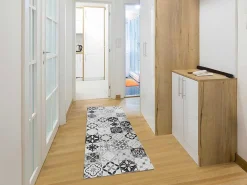 Gangtapijt Van Vinyl Met Vloertegeleffect Mosai - 66 X 160 Cm - Zwart En Wit-OZAIA Best