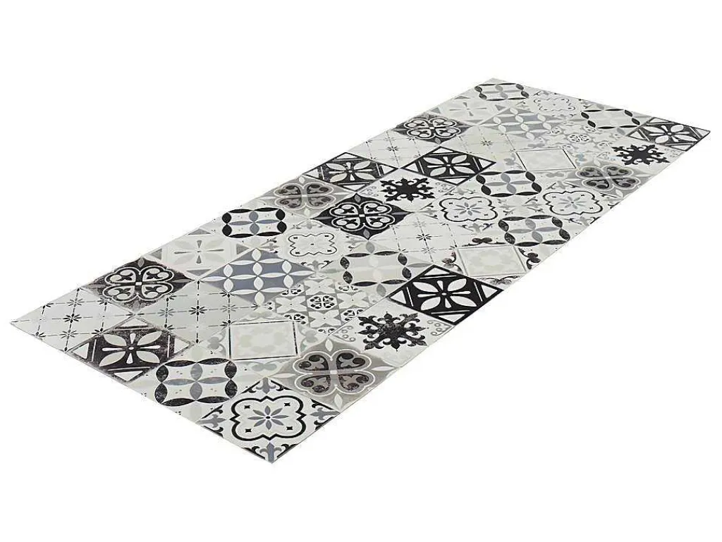 Gangtapijt Van Vinyl Met Vloertegeleffect Mosai - 66 X 160 Cm - Zwart En Wit-OZAIA Best