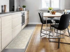 Gangtapijt Van Vinyl Met Cementtegeleffect - 66 X 160 Cm - Beige En Wit - Majesti-OZAIA Online
