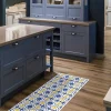 Gangtapijt Van Vinyl Met Cementtegeleffect - 66 X 160 Cm - Blauw En Geel - Florili-OZAIA New