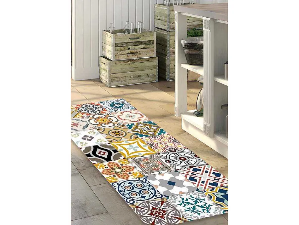 Gangtapijt Van Vinyl Met Vloertegelmotief Rica - 66 X 160 Cm - Meerkleurig-OZAIA Hot