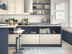 Gangtapijt Van Vinyl Met Cementtegeleffect - 66 X 160 Cm - Blauw En Wit - Princy-OZAIA Clearance