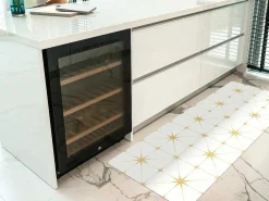 Gangtapijt Van Vinyl Met Art-Decostijl - 66 X 160 Cm - Wit En Goudkleurig - Caroza-OZAIA