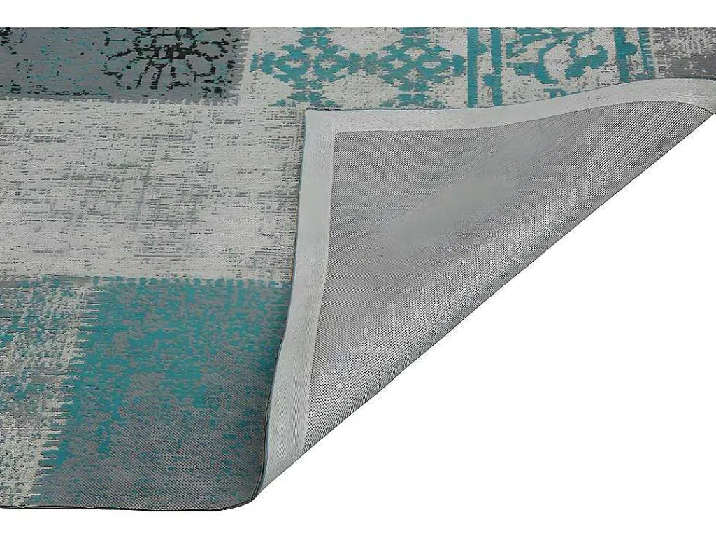 Gangtapijt Vintagestijl Turin - 100% Polyester - 80 X 200 Cm - Grijsblauw-OZAIA