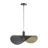 Gebogen Hanglamp Met Design-Stijl Van Metaal - L60 X D41 Cm - Zwart En Binnenkant Goudkleurig - Lucena-OZAIA Outlet