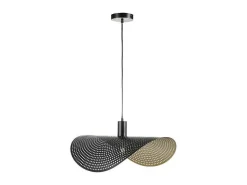 Gebogen Hanglamp Met Design-Stijl Van Metaal - L60 X D41 Cm - Zwart En Binnenkant Goudkleurig - Lucena-OZAIA Outlet