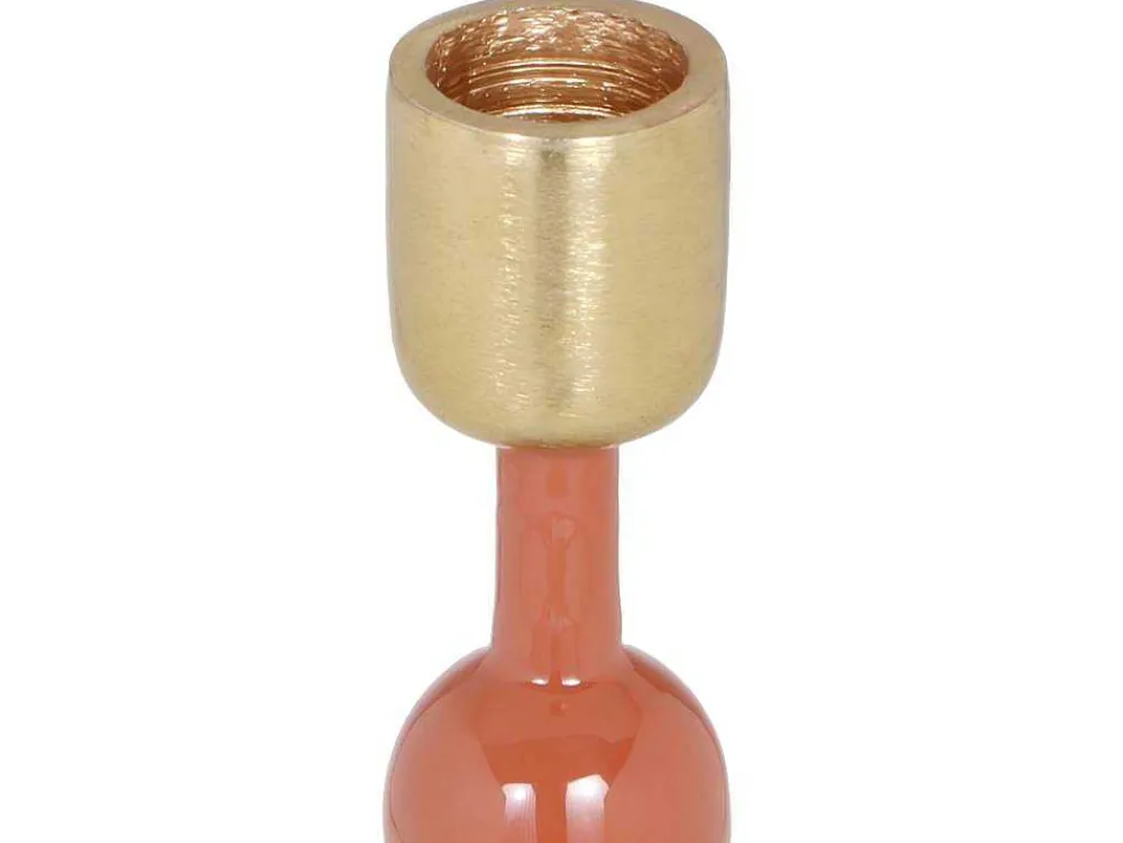 Geemailleerde Aluminium Kandelaar - H.26,5 Cm - Terracotta - Parina-OZAIA Online