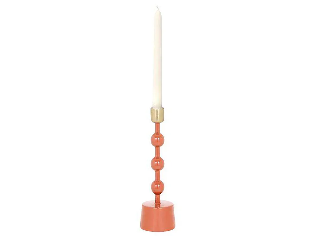 Geemailleerde Aluminium Kandelaar - H.26,5 Cm - Terracotta - Parina-OZAIA Online
