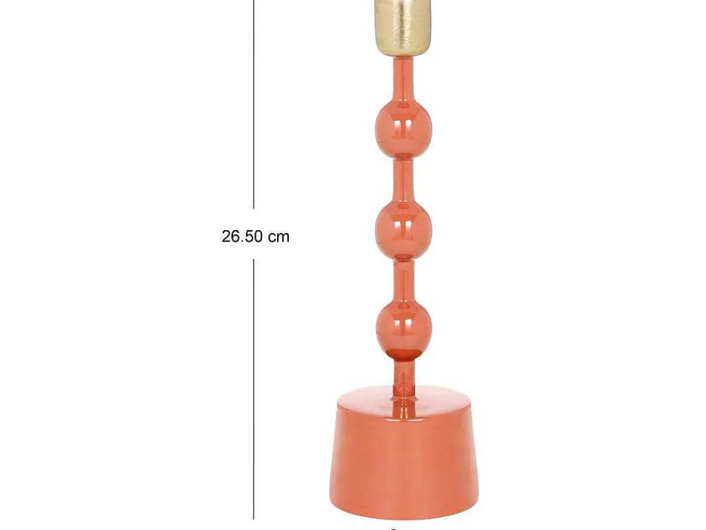 Geemailleerde Aluminium Kandelaar - H.26,5 Cm - Terracotta - Parina-OZAIA Online