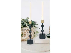 Geemailleerde Aluminium Kandelaar - H.26,5 Cm - Eend Blauw - Parina-OZAIA Online