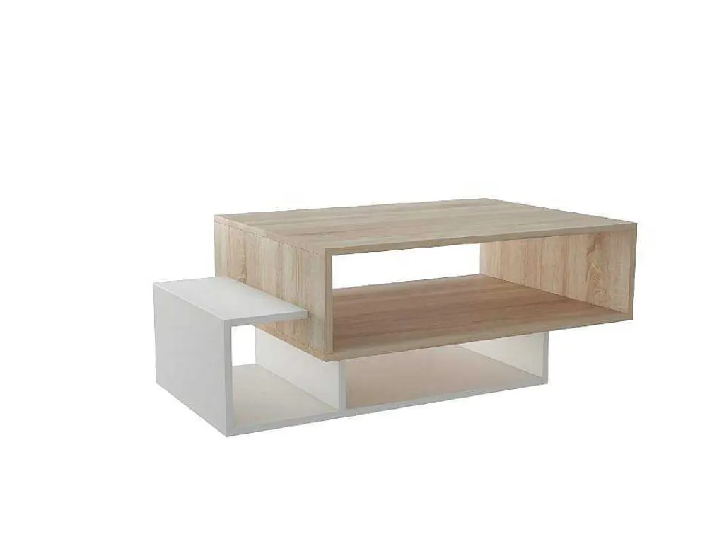 Gemini Koffietafel, Wit, Sonoma, 100X60X35 Cm, Epikasa-Homemania Discount
