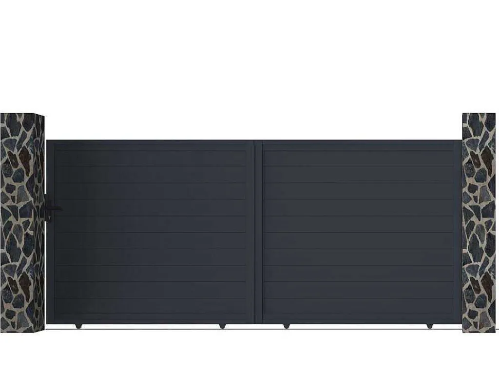 Gemotoriseerde Schuifpoort Van Aluminium Antraciet - L416 X 180 Cm - Nazario-EXPERTLAND Sale
