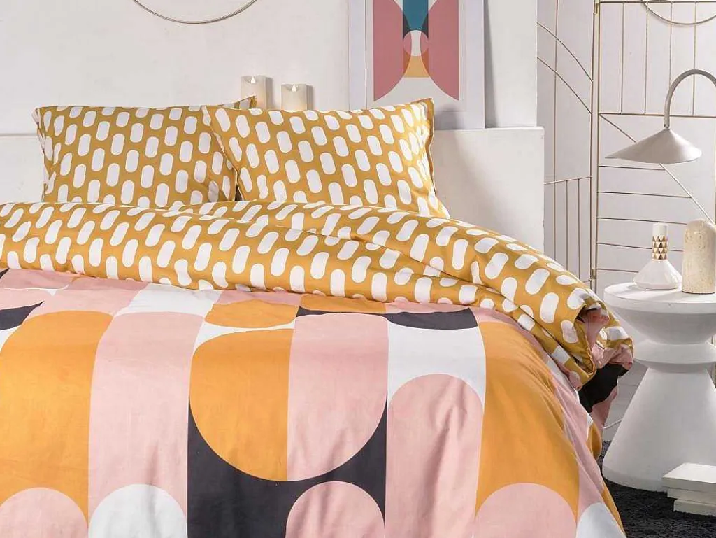 Geometrisch Dekbedovertrek Van Katoen 57 Draden /Cm - Dekbedhoes 240 X 260 Cm + 2 Kussenslopen 63 X 63 Cm - Meerdere Kleuren - Arlao-OZAIA Clearance