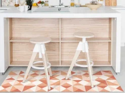 Geometrisch Gangtapijt Van Vinyl - 66 X 160 Cm - Oranje - Myrala-OZAIA Online