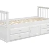 Gesloten Eenpersoonsbed 90X200Cm Met 4 Lades En Een Deur - Wit-ModernLuxe Discount