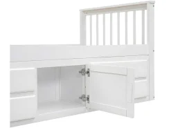 Gesloten Eenpersoonsbed 90X200Cm Met 4 Lades En Een Deur - Wit-ModernLuxe Discount
