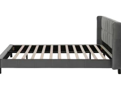Gestoffeerd Bed 160X200Cm In Fluweel Met Lattenbodem - Grijs-ModernLuxe Hot