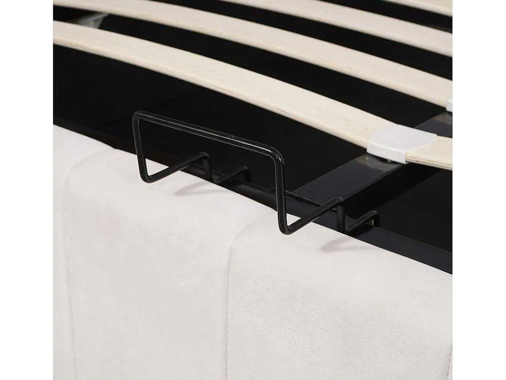 Gestoffeerd Opbergbed - 140X200Cm - Stof Fluweel - Beige-ModernLuxe Sale