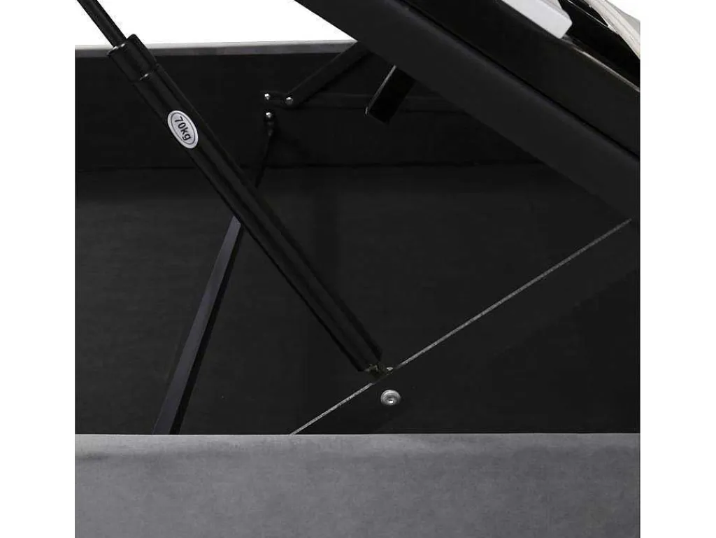 Gestoffeerd Opbergbed - 140X200Cm - Fluwelen Stof - Verstelbaar Hoofdeinde Met Blokpatroon - Grijs-ModernLuxe Online