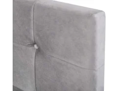 Gestoffeerd Opbergbed - 140X200Cm - Fluwelen Stof - Verstelbaar Hoofdeinde Met Blokpatroon - Grijs-ModernLuxe Online