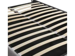 Gestoffeerd Opbergbed 140X200Cm - Fluwelen Stof - Met Led En Bluetooth Speler - Grijs-ModernLuxe Online