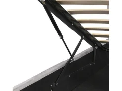 Gestoffeerd Opbergbed 140X200Cm - Fluwelen Stof - Met Led En Bluetooth Speler - Grijs-ModernLuxe Online