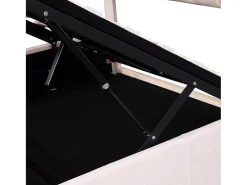 Gestoffeerd Opbergbed 140X200Cm - Stof Fluweel - Met Led En Bluetooth Speler - Beige-ModernLuxe Hot