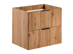Gestreept Hangend Meubel Onder Wastafel - Licht Naturel - L60 Cm - Zevara-Vente-unique Best
