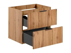 Gestreept Hangend Meubel Onder Wastafel - Licht Naturel - L60 Cm - Zevara-Vente-unique Best