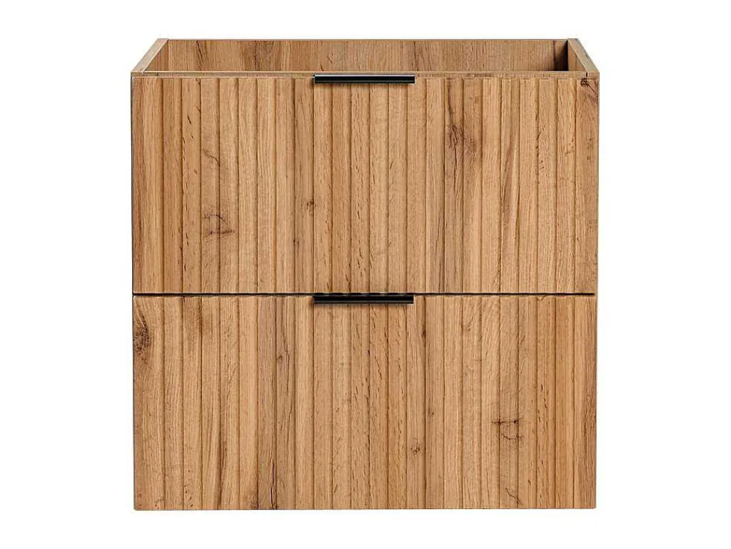 Gestreept Hangend Meubel Onder Wastafel - Licht Naturel - L60 Cm - Zevara-Vente-unique Best