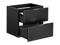 Gestreept Hangend Meubel Onder Wastafel - Zwart - L60 Cm - Zevara-Vente-unique Discount