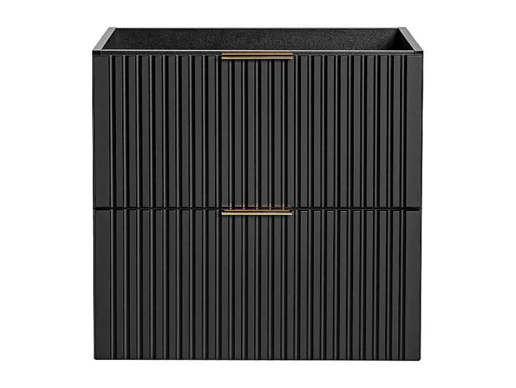 Gestreept Hangend Meubel Onder Wastafel - Zwart - L60 Cm - Zevara-Vente-unique Discount