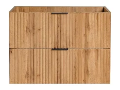 Gestreept Hangend Meubel Onder Wastafel - Licht Naturel - L80 Cm - Zevara-Vente-unique Discount