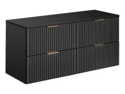 Gestreept Hangmeubel Voor Badkamer Met Wastafel Om Te Plaatsen - Zwart - L120 Cm - Zevara-Vente-unique