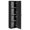 Gestreepte Hangende Badkamerkolom - Zwart - H140 Cm - Zevara-Vente-unique Outlet