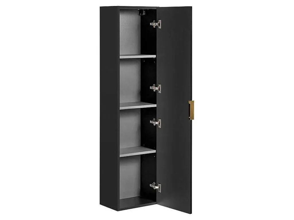 Gestreepte Hangende Badkamerkolom - Zwart - H140 Cm - Zevara-Vente-unique Outlet