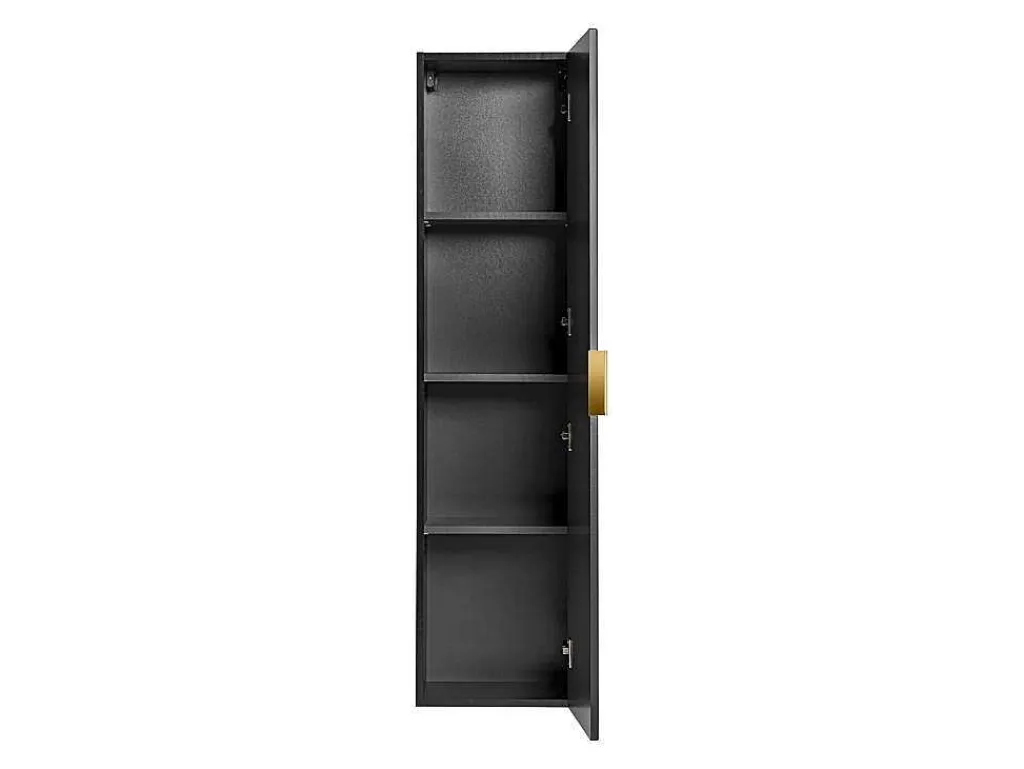 Gestreepte Hangende Badkamerkolom - Zwart - H140 Cm - Zevara-Vente-unique Outlet